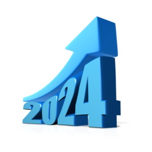 2024 Year Growth Arrow Illustration - Customizable PowerPoint clipart graphic preview.