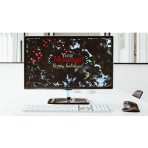 Festive Monitor Customizable PowerPoint clipart graphic preview.