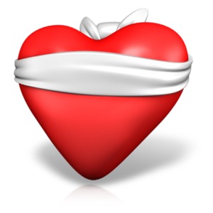 Love Is Blind Heart PowerPoint clipart graphic preview.