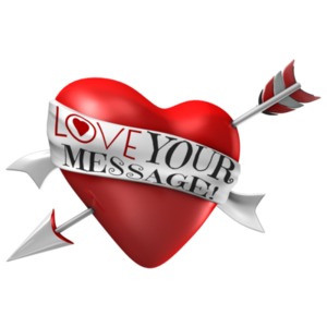 Arrow Through Heart - Custom Ribbon Customizable PowerPoint clipart graphic preview.