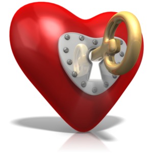 Key To Heart PowerPoint clipart graphic preview.