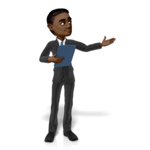Brad Tablet Presenter PowerPoint clipart graphic preview.