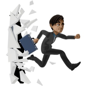 Break Through Biz PowerPoint clipart graphic preview.