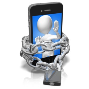 Chains Of A Phone Addict PowerPoint clipart graphic preview.