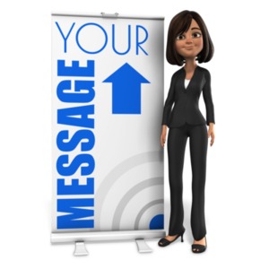 Talia Open Roller Banner Customizable PowerPoint clipart graphic preview.