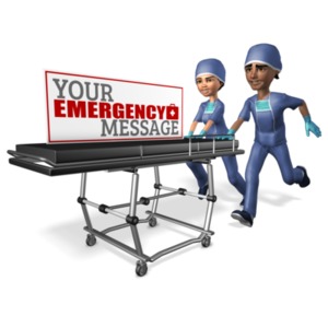 Team Pushing Gurney Custom Customizable PowerPoint clipart graphic preview.
