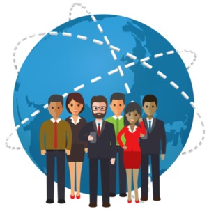 World People Connection PowerPoint clipart graphic preview.