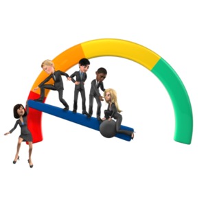 Unsuccessful Gauge PowerPoint clipart graphic preview.