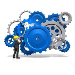 Gears Inspection Check PowerPoint clipart graphic preview.