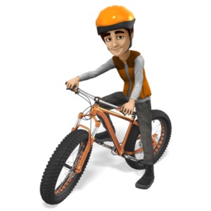 Grant Fat Bike Cyclist PowerPoint clipart graphic preview.