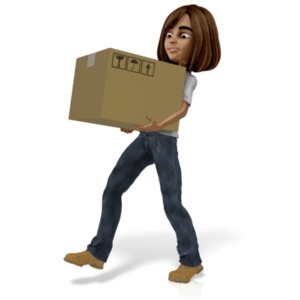 Talia Carrying Heavy Box PowerPoint clipart graphic preview.