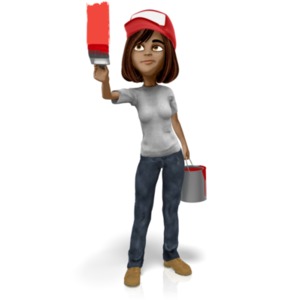 Talia Painting Wall PowerPoint clipart graphic preview.