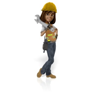 Female Construction Worker PowerPoint clipart graphic preview.