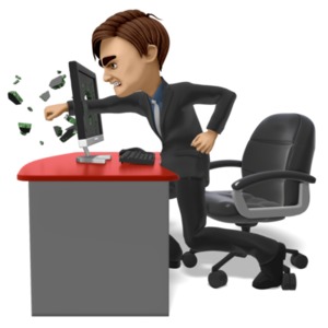 Businessman Punch Screen PowerPoint clipart graphic preview.