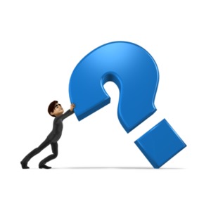 Holding Up Question Mark PowerPoint clipart graphic preview.