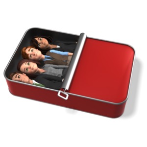 Business People Packed Like Sardines PowerPoint clipart graphic preview.