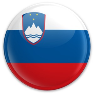 Slovenian Flag Button PowerPoint clipart graphic preview.