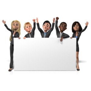 Business People Long Sign PowerPoint clipart graphic preview.