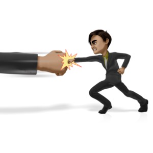 Punching Powers That Be PowerPoint clipart graphic preview.