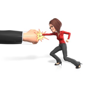Punching The Powers That Be PowerPoint clipart graphic preview.