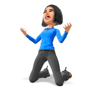 Business Woman On Knees In Despair PowerPoint clipart graphic preview.
