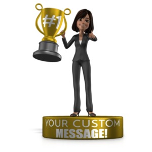 Woman Trophy Award Customizable PowerPoint clipart graphic preview.