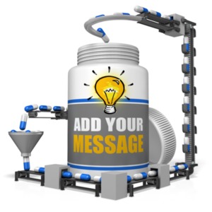 Filling Pill Bottle Customizable PowerPoint clipart graphic preview.