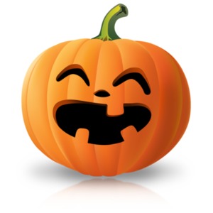 Simple Laughing Pumpkin PowerPoint clipart graphic preview.