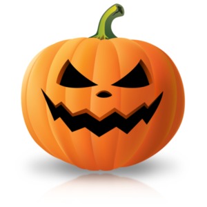 Simple Scary Pumpkin PowerPoint clipart graphic preview.