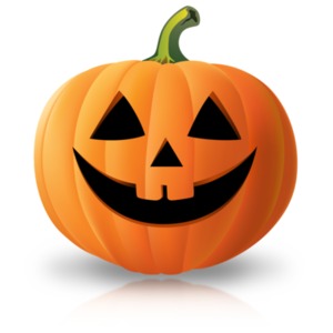 Simple Smiley Pumpkin PowerPoint clipart graphic preview.