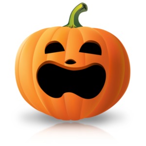 Simple Surprised Pumpkin PowerPoint clipart graphic preview.