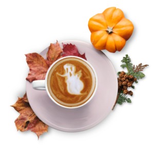 Fall Festive Expresso PowerPoint clipart graphic preview.