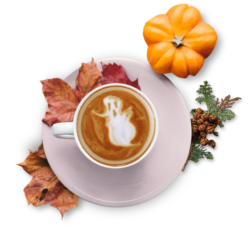 High-resolution clipart illustration of Fall Festive Expresso, designed for seasonal marketing campaigns, corporate event presentations, and holiday promotions.