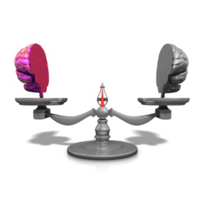 Right Left Brain Scale Even PowerPoint clipart graphic preview.
