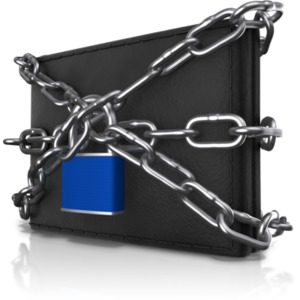 Wallet Locked Up PowerPoint clipart graphic preview.