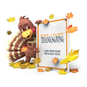 Autumn Turkey Sign Customizable PowerPoint clipart graphic preview.