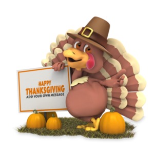 Pilgrim Turkey Sign Customizable PowerPoint clipart graphic preview.