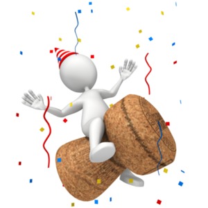Figure Champagne Cork PowerPoint clipart graphic preview.