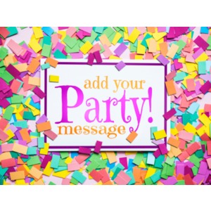 Confetti Card Customizable PowerPoint clipart graphic preview.