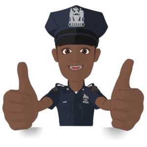 Policeman Thumbs Up PowerPoint clipart graphic preview.