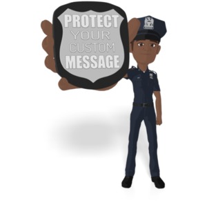 Police Flat Show Badge Customizable PowerPoint clipart graphic preview.