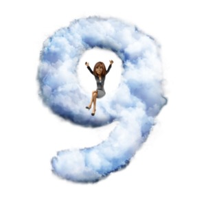 Talia Sitting On Cloud Nine PowerPoint clipart graphic preview.
