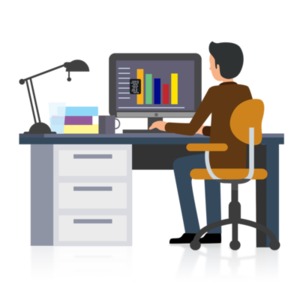 Office Businessman Working PowerPoint clipart graphic preview.