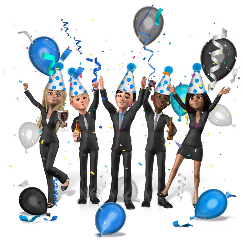 High-resolution clipart illustration of Group Business People Party, designed for seasonal marketing campaigns, corporate event presentations, and holiday promotions.