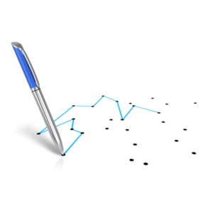 Connect The Dots Pen PowerPoint clipart graphic preview.