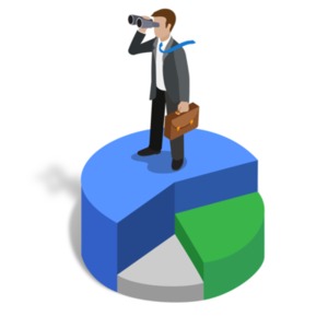 Graph Biz Guy Lookout PowerPoint clipart graphic preview.