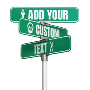 Three Way Custom Street Sign Customizable PowerPoint clipart graphic preview.