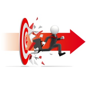 Bust Through Target PowerPoint clipart graphic preview.