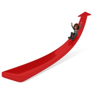 Business Woman Slide Arrow PowerPoint clipart graphic preview.