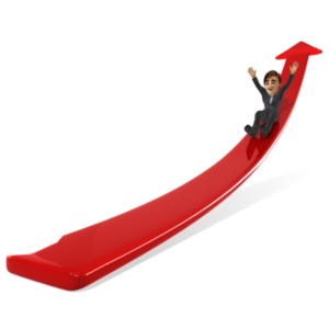 Businessman Slide Arrow PowerPoint clipart graphic preview.